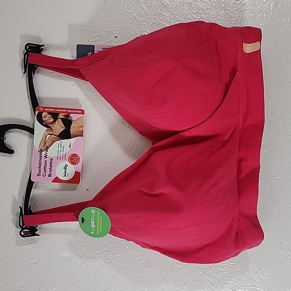 Kindly Magenta Cotton Wrap Bralette Size XXL NWT